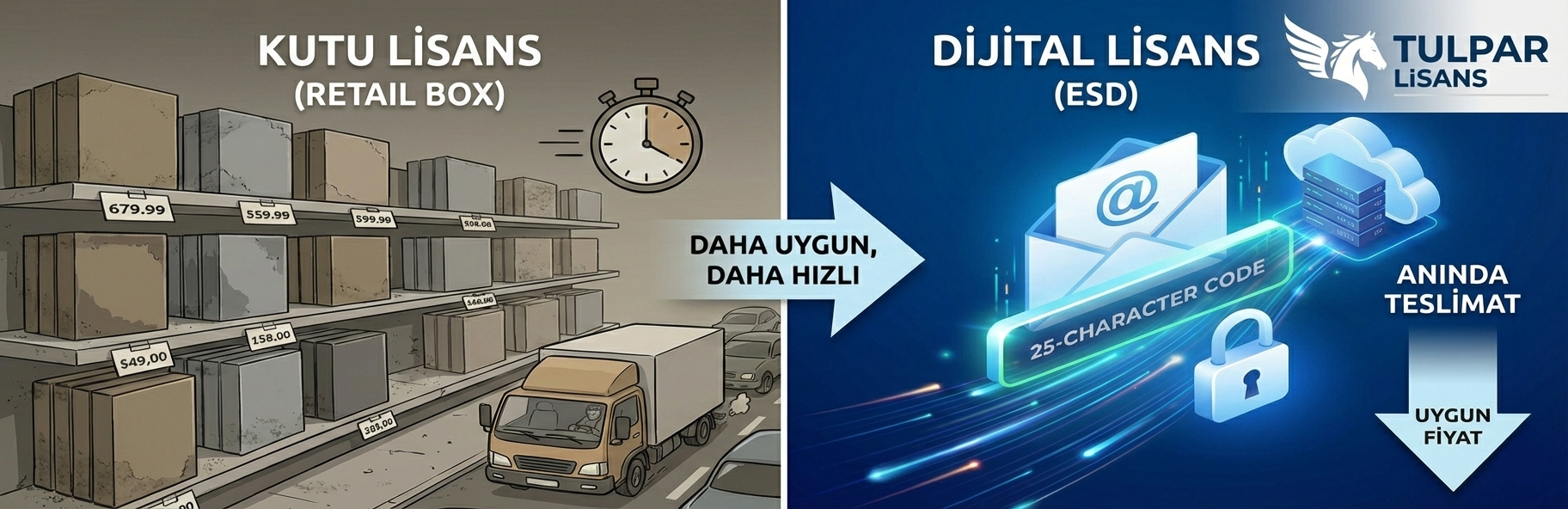 Dijital Lisans Nedir? Neden Kutu Lisanslardan Çok Daha Uygundur?